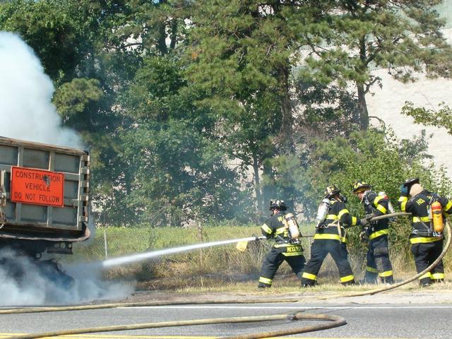 Truck Brakes on Fire 7-8-04